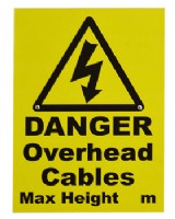 Danger Overhead Cable Sign With Fixings For Goalpost