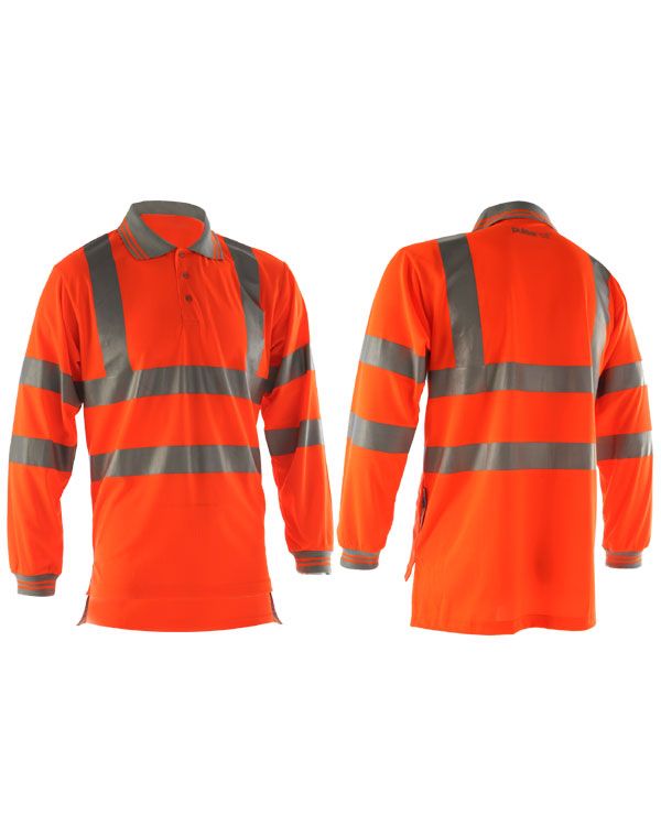 High Visibility Orange Polo Shirt Long Sleeved | From Aspli Safety