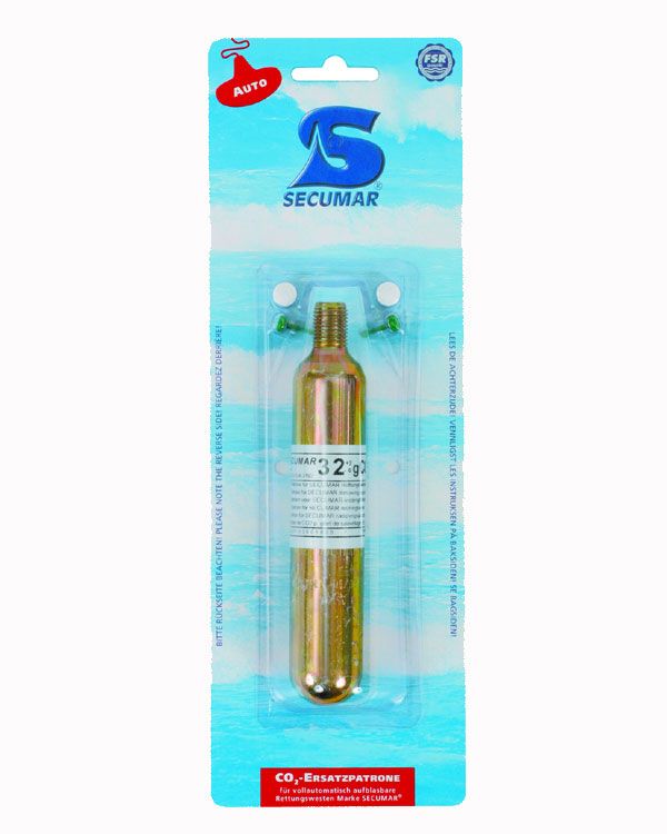 Secumar Cart CO2 Dock 32G Auto - Cartouche De Rechange Pour Gilet De Sauvetage Secumar, Système Ultra AX/AX Harness