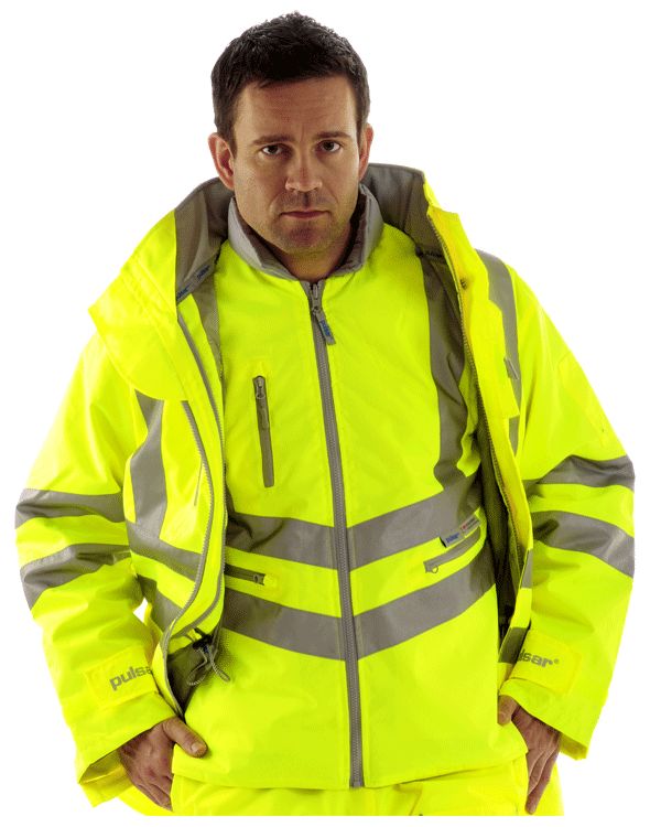High Visibility Lined Waterproof Classic 7 In 1 Coat Class 3 | From ...
