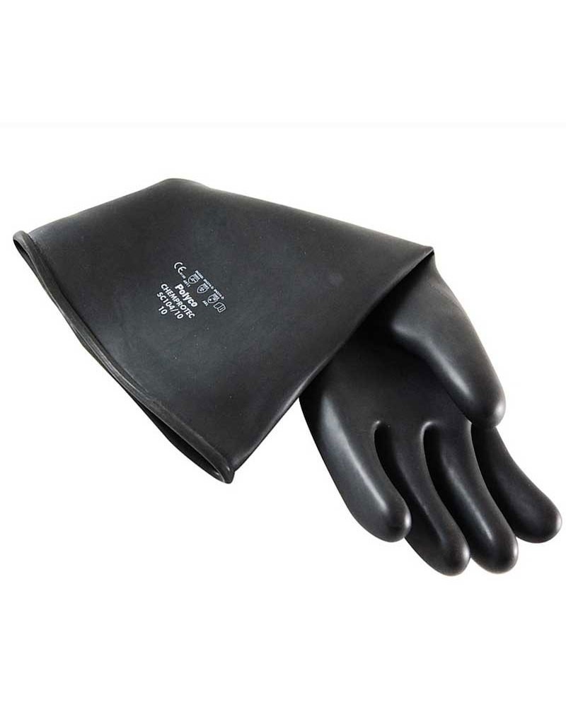Size 10 Large BLACK Polyco Jet HD Natural Rubber Glove