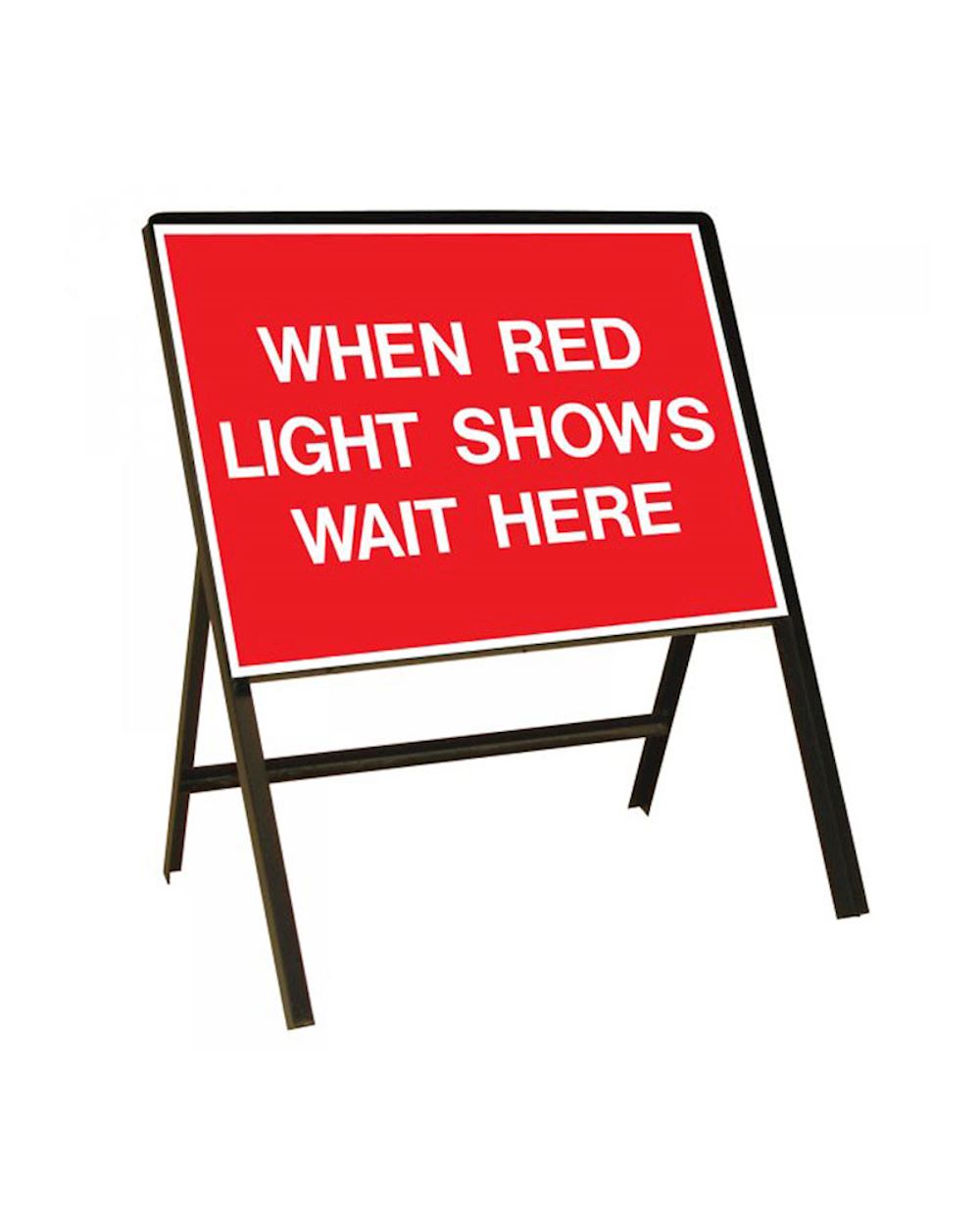 When red light shows wait here Safety Site Road Sign metal 