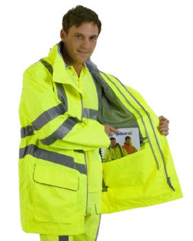 High Visibility Unlined Breathable Storm Coat Class 3
