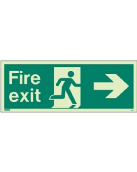 Fire Exit Right Sign Jalite Photo-Luminescent