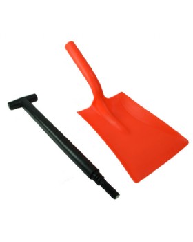 Orange  Polypropylene Plastic Shovel - 2 Part