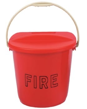 Fire Bucket Red  Plastic