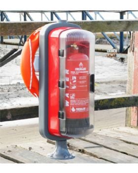 Marina Safety Station - Fire Extinguisher Cabinet & Lifebuoy Mounting