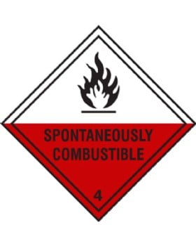 Spontaneously Combustible  Hazard Warning