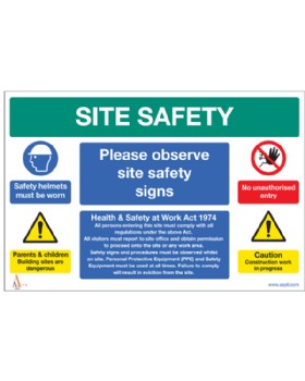 Site Safety Sign On Foamex Board