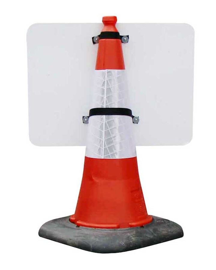 Pedestrians Direction Cone Mounted Sign Reversible