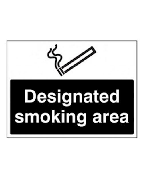 Designated Smoking Area  Self Adhesive Vinyl