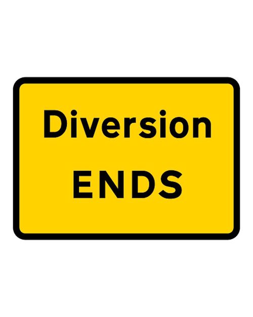 Quickfit Diversion Ends Sign Plate (face only)