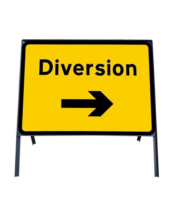 Diversion Right Metal Sign In Frame Chapter 8 Red Book