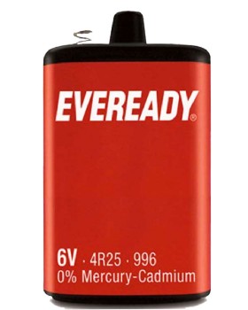 6 Volt Battery 4R25 - PJ 996 Eveready