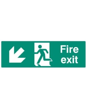 Fire Exit Down Left Sign