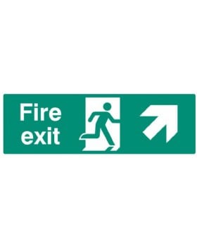 Fire Exit Up Right Sign Rigid Plastic