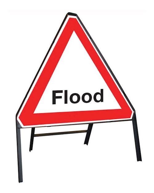 Road Sign Flood - Flood Warning Sign