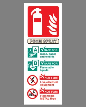Fire Extinguisher Position Sign (Foam Spray) Self Adhesive Vinyl