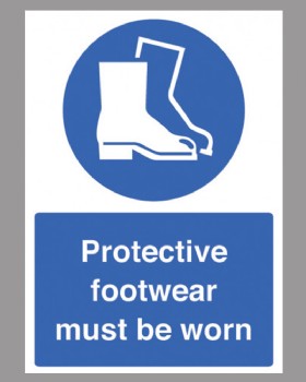 Protective Footwear Must Be Worn On Self Adhesive Vinyl