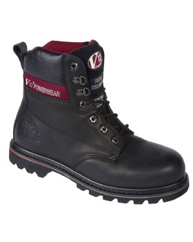 Fortec V1235 Black S3 Leather Safety Boot Mid-Sole