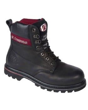 V1235 Black S3 Leather Safety Boot Mid-Sole