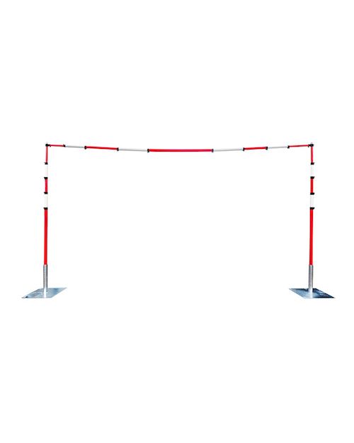 Overhead Cable Goalposts With Solid - Telescopic Crossbar
