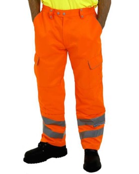 Hi Vis Orange Network Rail Trousers - RIS-3279-TOM Regular Leg