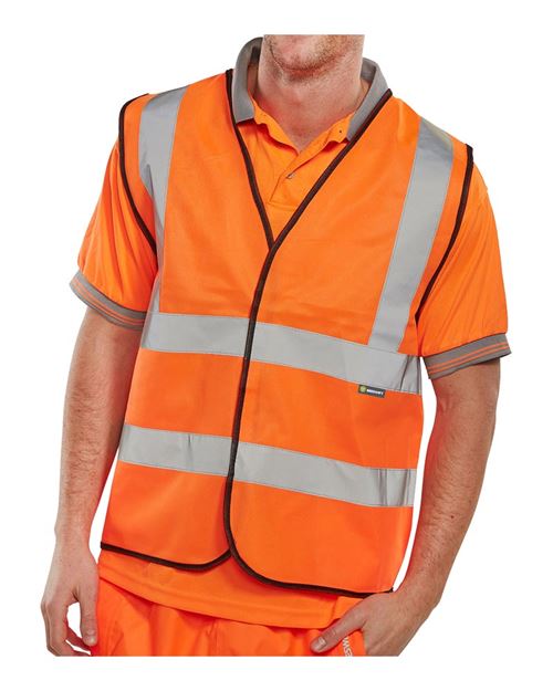 High Visibility Orange Waist Coat Class 2