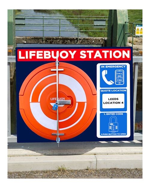 Lockable Lifebuoy Cabinet For 24 Inch buoys - Rail Mount