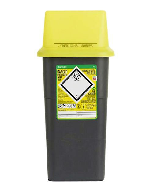 Sharps Bin - Needle Disposal Container 7L Capacity