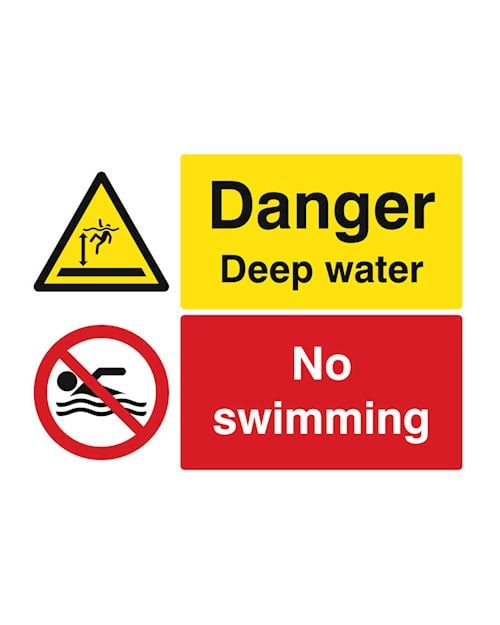 No Swimming - Danger Deep Water Sign