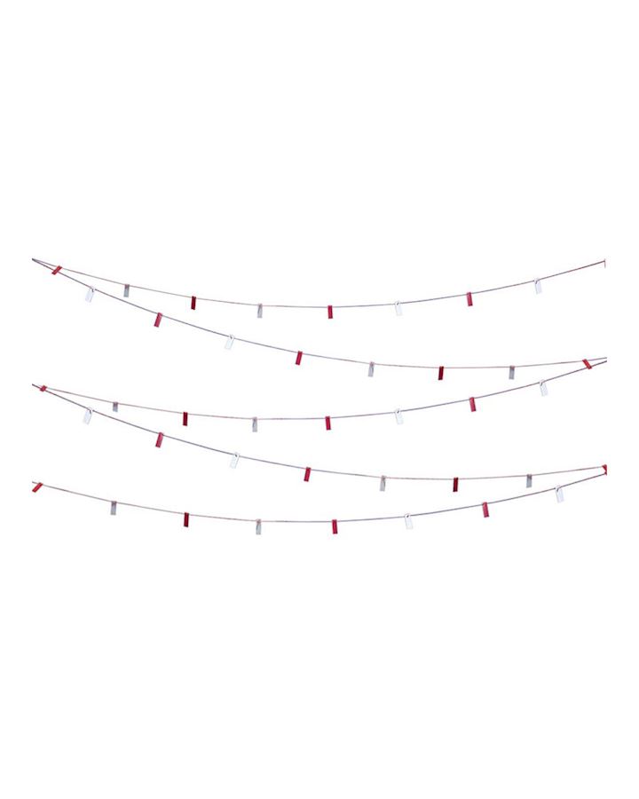 Red And White Bunting - 25m Tag Tape Pendant Style
