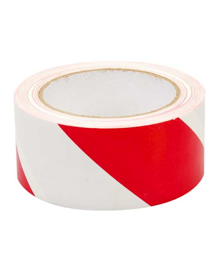 Red - White Hazard Warning Adhesive Tape
