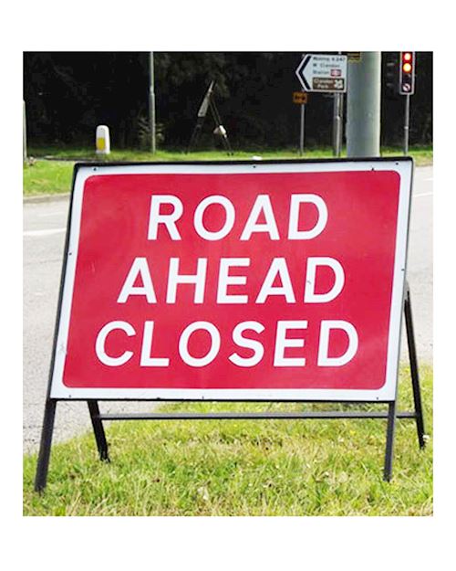 Road Ahead Closed Metal Sign Chapter 8 Red Book