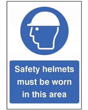 Safety Helmets Must Be Worn Sign Self Adhesive Vinyl