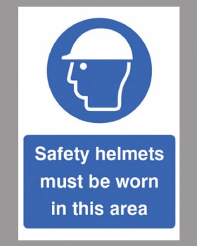 Safety Helmets Must Be Worn Sign Rigid Plastic