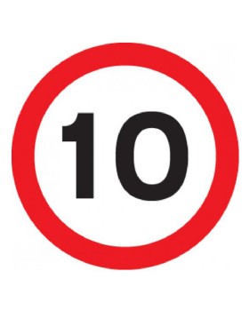 10 Mph Sign For Post Mounting