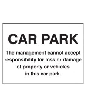 Car Park Notice Sign On Rigid Plastic