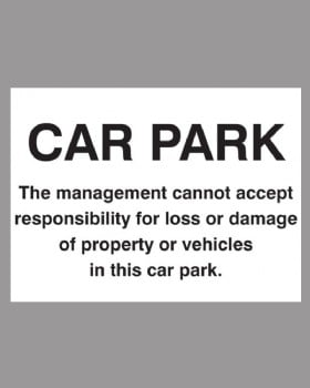 Car Park Notice Sign On Rigid Plastic