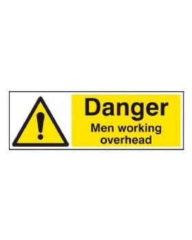 Danger Men Working Overhead On Rigid PVC