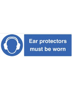 Ear Protectors Must Be Worn Sign Self Adhesive Vinyl