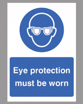 Eye Protection Must Be Worn Sign Rigid Plastic