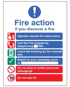 Fire Information Sign  Self Adhesive Plastic
