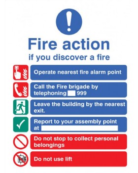 Fire Information Sign  Self Adhesive Plastic