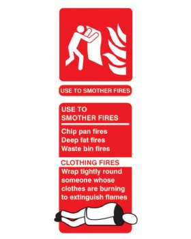 Fire Blanket Sign. Instructions