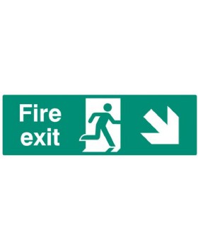 Fire Exit Down Right Sign Self Adhesive