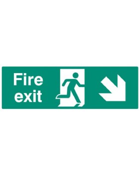 Fire Exit Down Right Sign