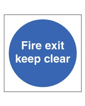 Fire Exit Keep Clear Sign Self Adhesive Vinyl