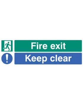 Fire Exit Keep Clear Sign On Rigid Plastic