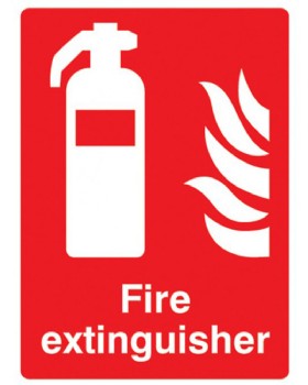 Fire Extinguisher Sign On Self Adhesive Vinyl